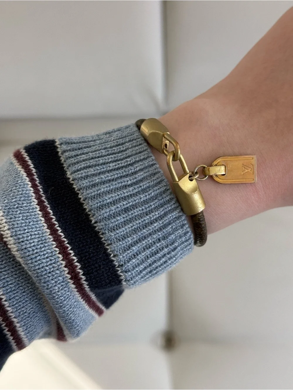 Louis Vuitton Monogram Bracelet Canvas and Metal Brown and Gold